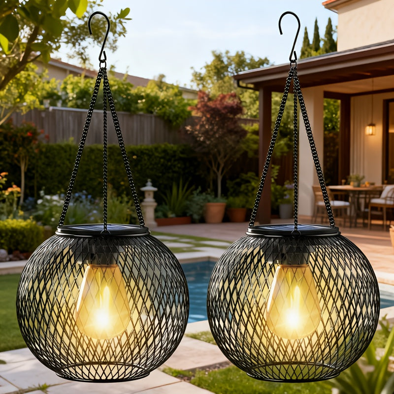 Solar Lantern Outdoor, IP44, Upgraded Hanging Solar Lights Outdoor Garden Decorations Decorative Lighting Solar Powered Tree Lantern for Garden Yard Patio Pathway, 2 Pack