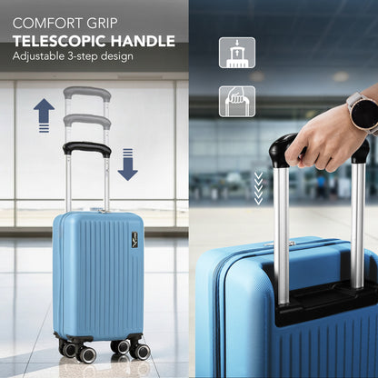 LUGG - Vacay 40cm Suitcase - 40x30x20cm without wheels - Ryanair Compatible - Underseat Size - Hard Shell ABS with Smooth 360° Wheels & Removable Wheels