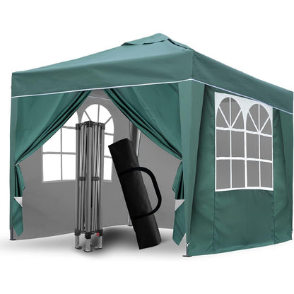 Nordivale Portable 2x2/3x3m Pop-Up Canopy with Enclosure Cloth Sidewalls | Instant Shade & Party Shelter for Gardens, Camping & Events