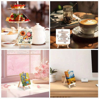 12pcs 10X10Cm Mini Canvas Art Boards & Easels & Brushes Sets Canvases Boards