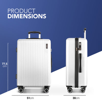 LUGG 76.5 x 50.5 x 30cm Vacay Suitcase ABS Luggage with TSA Indent Lock, Aluminium Trolley Handle, 360° Spinner Wheels, Water-Resistant & Durable Material - Airline Compatible (28inch)