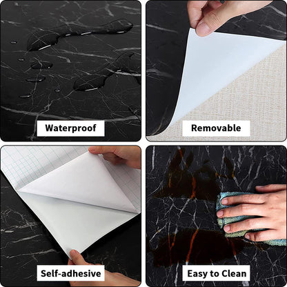 60cmX10m Self Adhesive Kitchen Worktop Covering Vinyl Wrap Cupboard Door Marble Stickers
