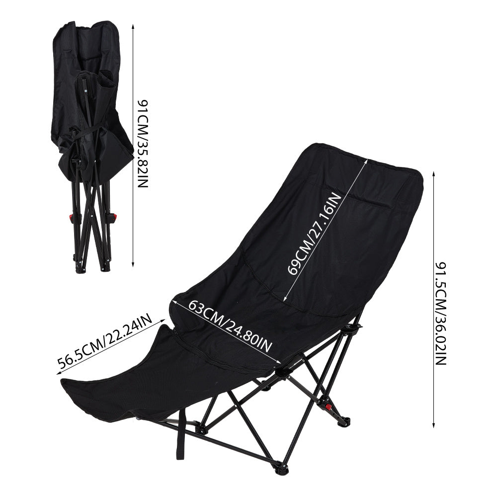 Portable High-Back Moon Chair (Three-Position Adjustment) Seat or Recline, Side Storage Pocket,Foldable Outdoor Chair Camping Picnic Lounger, Midday Rest Fishing Chair, Garden Seat Three Colours Available (Complimentary Storage Bag)