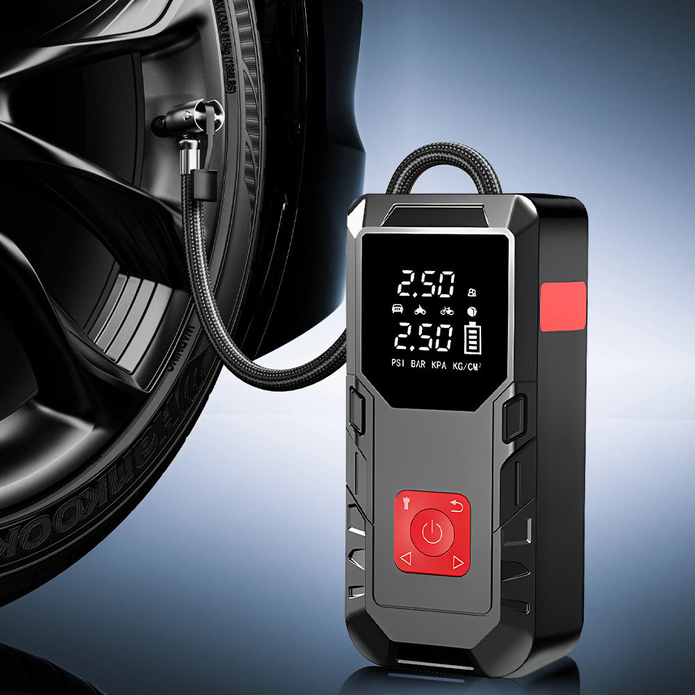 Car Jump Starter & Tyre Inflator 150PSI, Emergency Kit for All Petrol & Diesel Cars, Portable Tyre Inflator with LED Light, 12V Power Bank for Phone Charging, Emergency Battery Booster for Petrol/Diesel Engines, Essential for Travel, Camping & Winter Driv