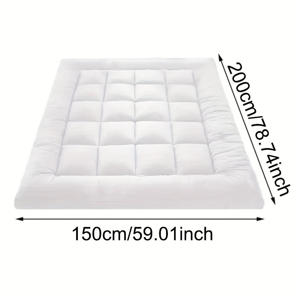 10cm Hotel Quality Mattress Topper 4 Inch Deep Filling, Super Soft with Elasticated Straps In Single, Small Double (4ft), Double, King, Super King UK Bed Size, Local Warehouse