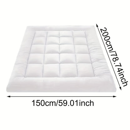 10cm Hotel Quality Mattress Topper 4 Inch Deep Filling, Super Soft with Elasticated Straps In Single, Small Double (4ft), Double, King, Super King UK Bed Size, Local Warehouse