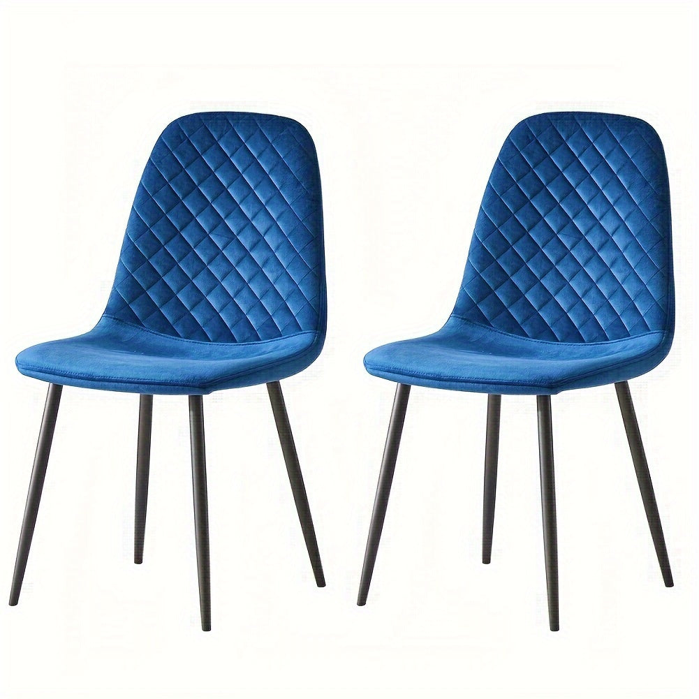 Velvet Dining Chairs Set of 2 or 4 – Upholstered Fabric Seat with Metal Legs, 40x44.5x84cm, 120kg Capacity, Modern Dining Room & Living Room Side Chairs, 16 Colours