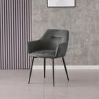 Dining Chair with 120kg, Metal, Faux Suede Chairs Diamond Tufted Bowl - product gallery image 5