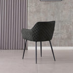 Dining Chair with 120kg, Metal, Faux Suede Chairs Diamond Tufted Bowl - product gallery image 7