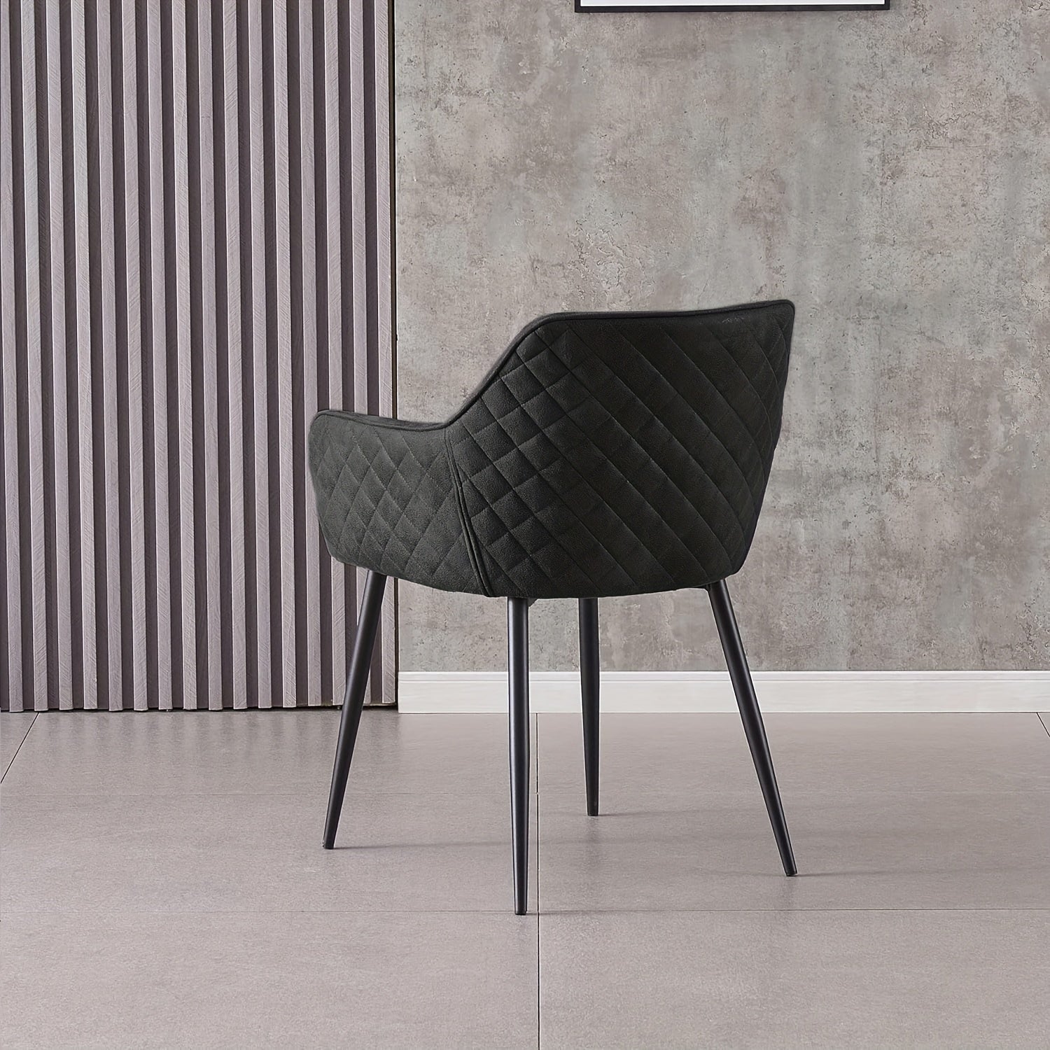 Dining Chair with 120kg, Metal, Faux Suede Chairs Diamond Tufted Bowl - product gallery image 7