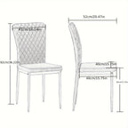 Dining Chair with 120kg, Metal, High Back Suede Chairs of or - product gallery image 3