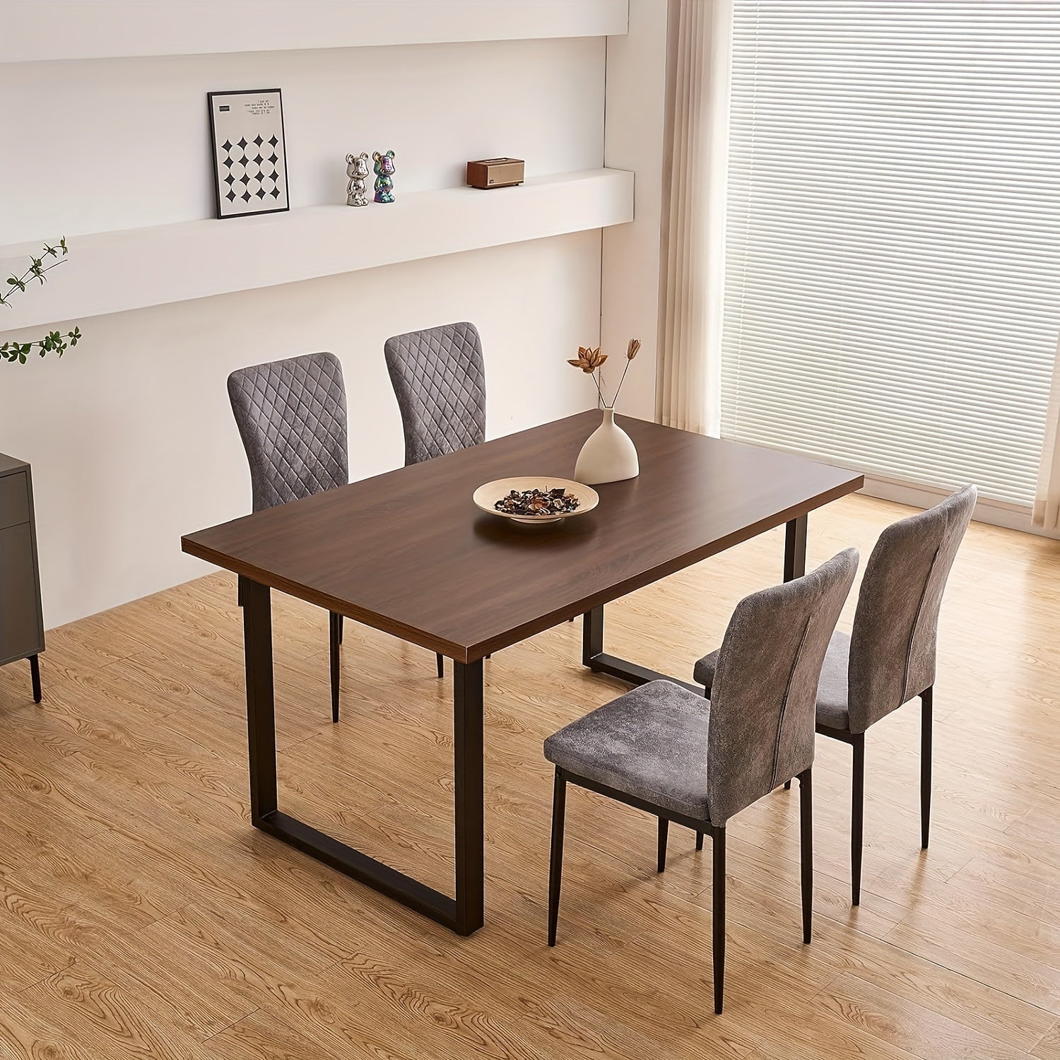Dining Chair with 120kg, Metal, High Back Suede Chairs of or - product gallery image 6