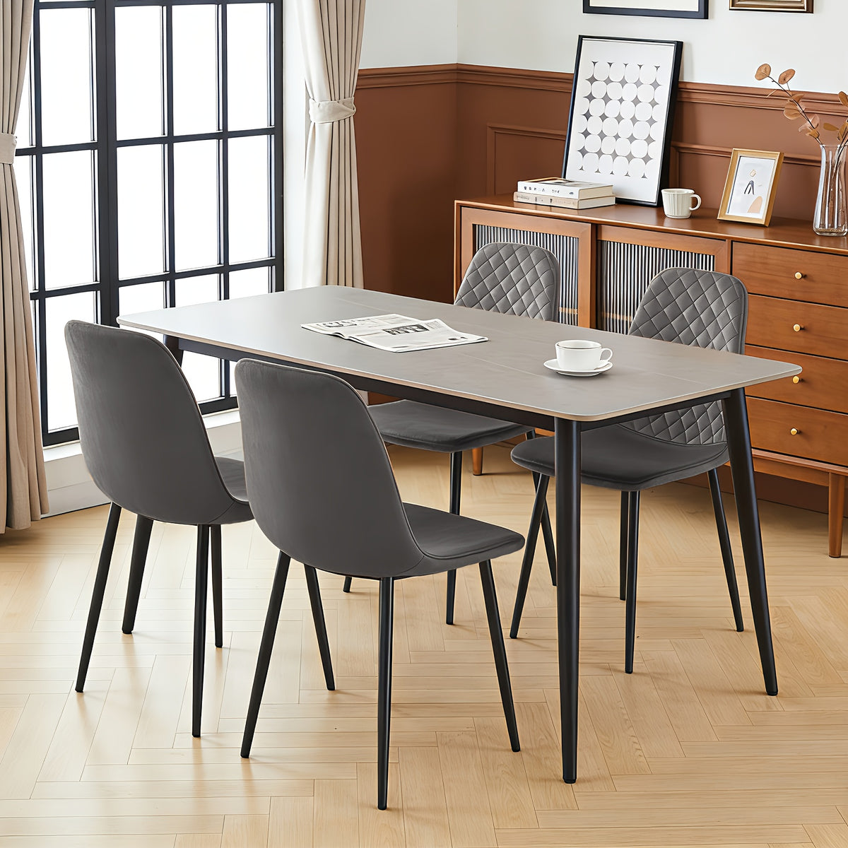 Dining Chair with 120kg, Metal, Velvet Chairs of or Upholstered Fabric - product gallery image 2