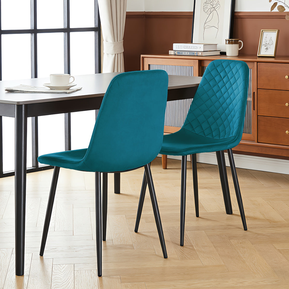 Dining Chair with 120kg, Metal, Velvet Chairs of or Upholstered Fabric - product gallery image 5