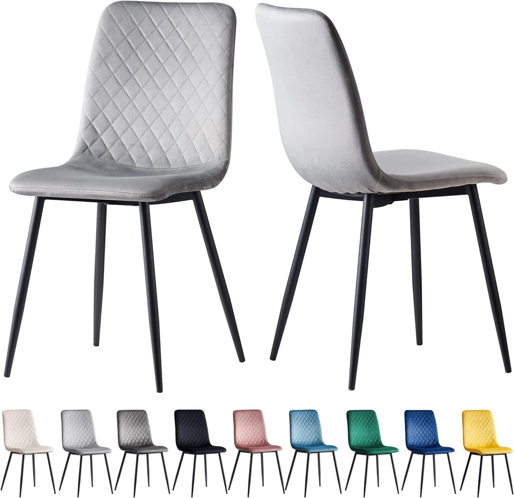 Dining Chair with 150kg, Metal, Velvet Chairs of Matt Black Metal - product gallery image 11