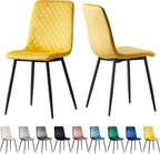 Dining Chair with 150kg, Metal, Velvet Chairs of Matt Black Metal - product gallery image 15
