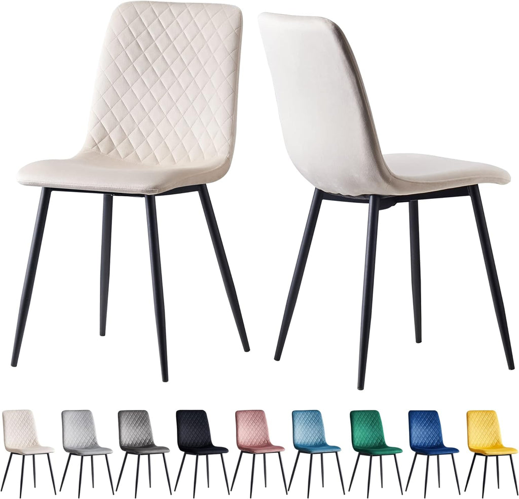 Dining Chair with 150kg, Metal, Velvet Chairs of Matt Black Metal - product gallery image 18