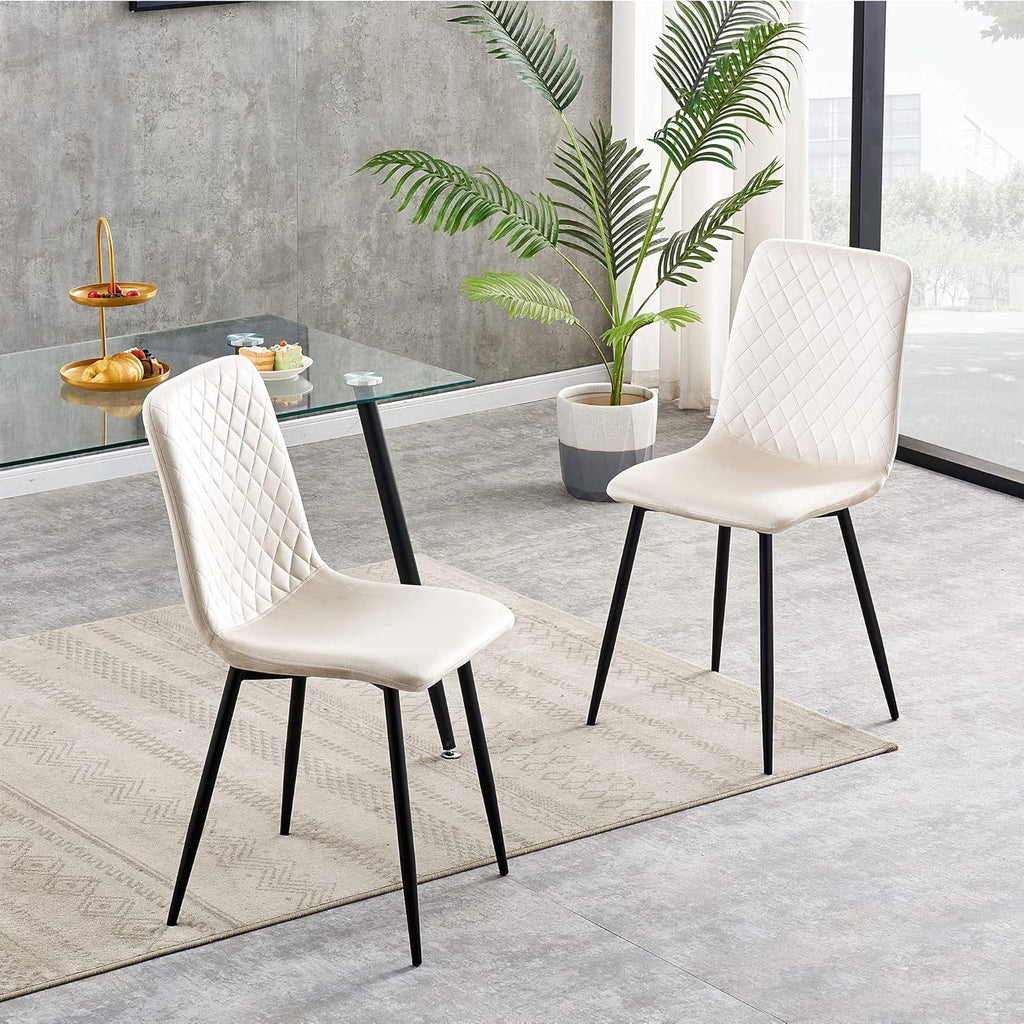 Dining Chair with 150kg, Metal, Velvet Chairs of Matt Black Metal - product gallery image 19