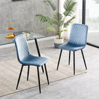 Dining Chair with 150kg, Metal, Velvet Chairs of Matt Black Metal - product gallery image 2