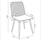 Dining Chair with 150kg, Metal, Velvet Chairs of Matt Black Metal - product gallery image 4
