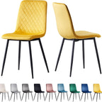 Dining Chair with 150kg, Metal, Velvet Chairs of Matt Black Metal - product gallery image 7