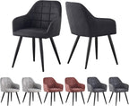 Dining Chair with 2 Chair, Adrian High-Back Faux-Suede Chairs - product gallery image 11