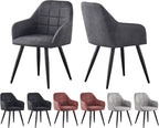 Dining Chair with 2 Chair, Adrian High-Back Faux-Suede Chairs - product gallery image 12