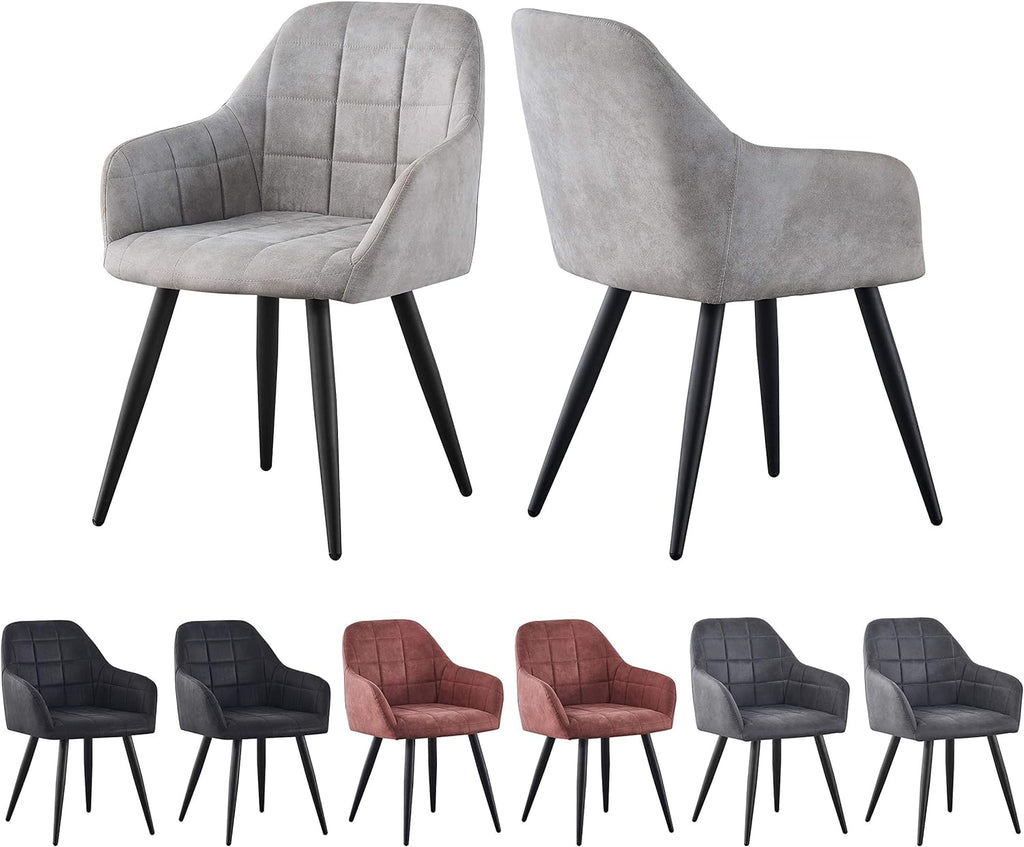 Dining Chair with 2 Chair, Adrian High-Back Faux-Suede Chairs - product gallery image 13