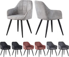 Dining Chair with 2 Chair, Adrian High-Back Faux-Suede Chairs - product gallery image 13