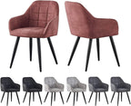 Dining Chair with 2 Chair, Adrian High-Back Faux-Suede Chairs - product gallery image 14