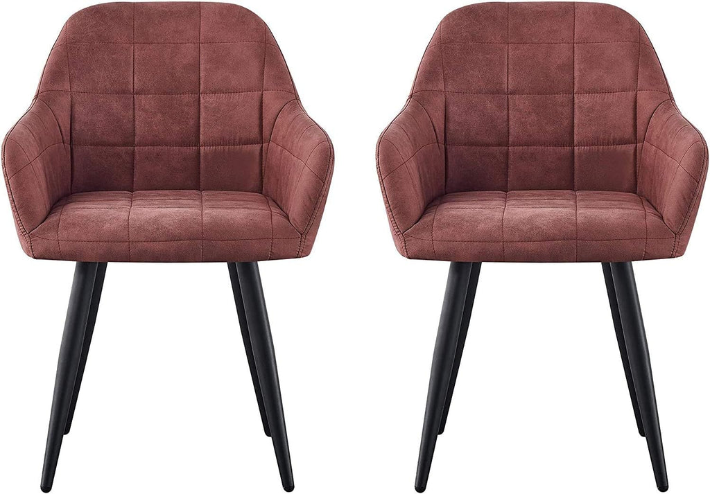 Dining Chair with 2 Chair, Adrian High-Back Faux-Suede Chairs - product gallery image 17
