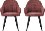 Dining Chair with 2 Chair, Adrian High-Back Faux-Suede Chairs - product gallery image 17