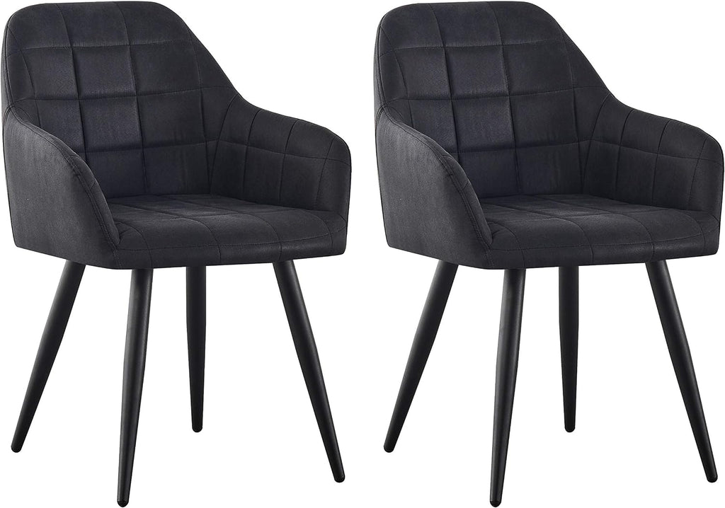 Dining Chair with 2 Chair, Adrian High-Back Faux-Suede Chairs - product gallery image 18
