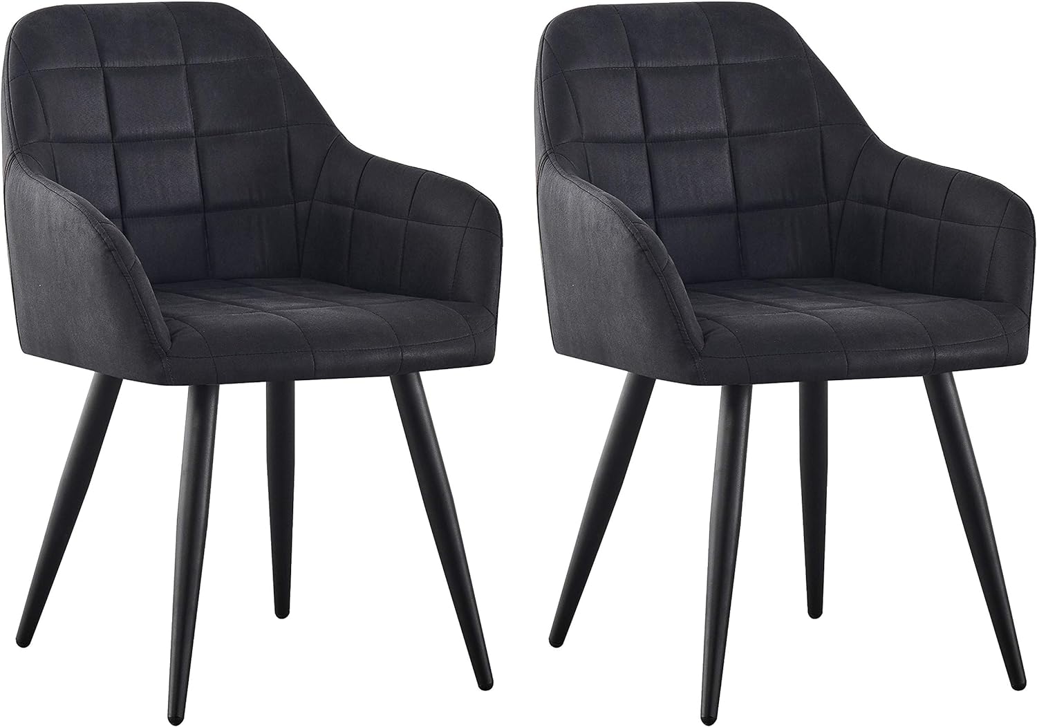 Dining Chair with 2 Chair, Adrian High-Back Faux-Suede Chairs - product gallery image 18