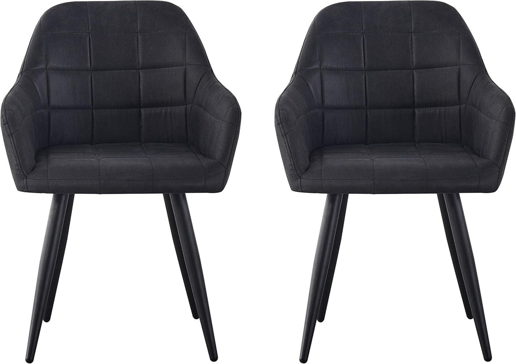 Dining Chair with 2 Chair, Adrian High-Back Faux-Suede Chairs - product gallery image 19