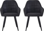 Dining Chair with 2 Chair, Adrian High-Back Faux-Suede Chairs - product gallery image 19