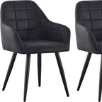Dining Chair with 2 Chair, Adrian High-Back Faux-Suede Chairs - product gallery image 2