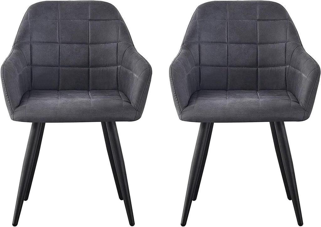 Dining Chair with 2 Chair, Adrian High-Back Faux-Suede Chairs - product gallery image 20