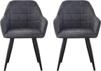 Dining Chair with 2 Chair, Adrian High-Back Faux-Suede Chairs - product gallery image 20