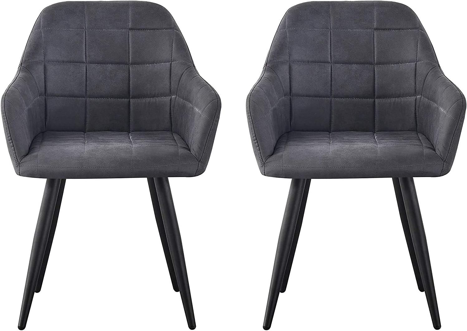 Dining Chair with 2 Chair, Adrian High-Back Faux-Suede Chairs - product gallery image 20