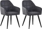 Dining Chair with 2 Chair, Adrian High-Back Faux-Suede Chairs - product gallery image 22