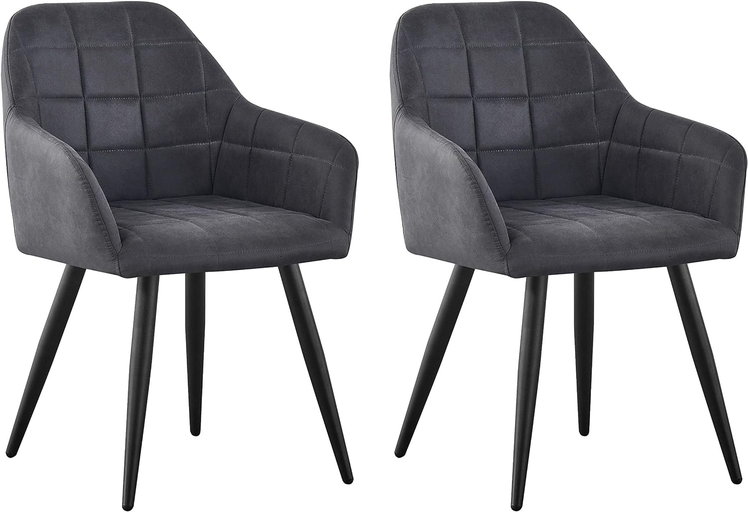 Dining Chair with 2 Chair, Adrian High-Back Faux-Suede Chairs - product gallery image 22