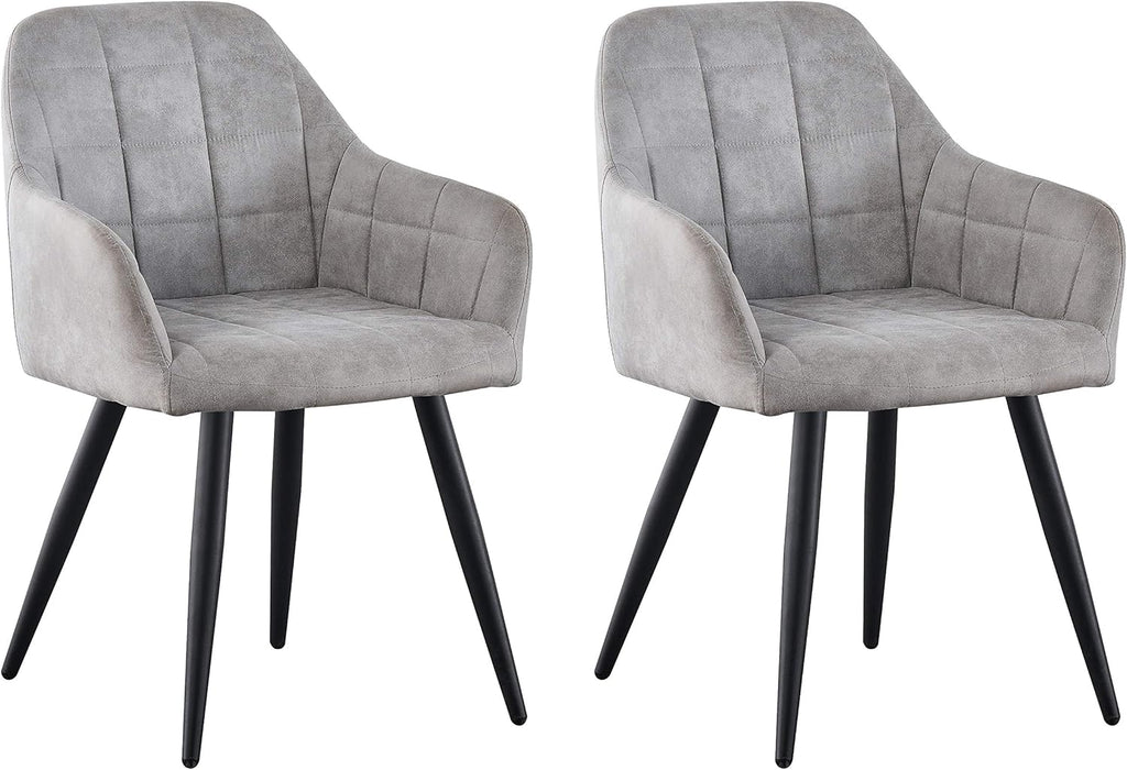 Dining Chair with 2 Chair, Adrian High-Back Faux-Suede Chairs - product gallery image 23
