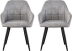 Dining Chair with 2 Chair, Adrian High-Back Faux-Suede Chairs - product gallery image 24
