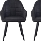 Dining Chair with 2 Chair, Adrian High-Back Faux-Suede Chairs - product gallery image 3