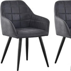 Dining Chair with 2 Chair, Adrian High-Back Faux-Suede Chairs - product gallery image 6