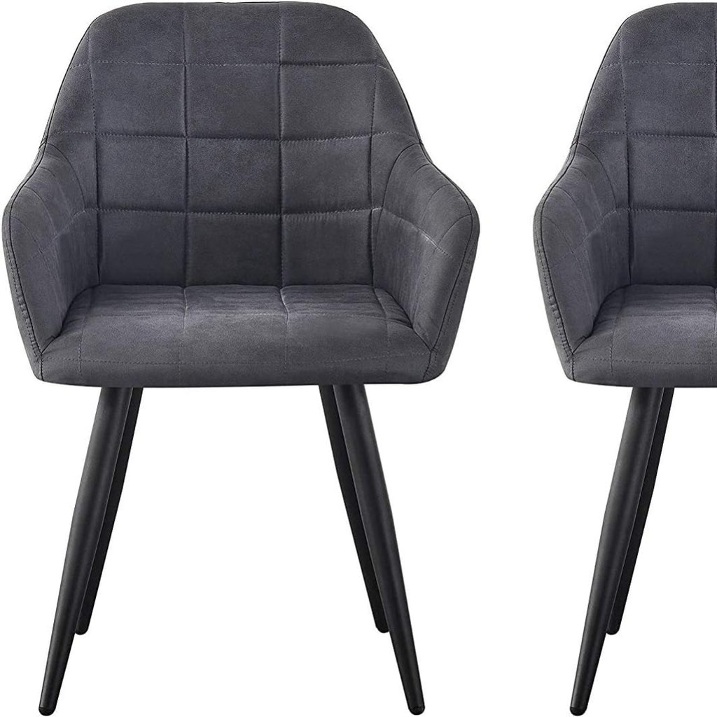 Dining Chair with 2 Chair, Adrian High-Back Faux-Suede Chairs - product gallery image 7