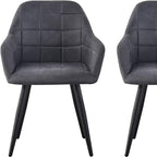 Dining Chair with 2 Chair, Adrian High-Back Faux-Suede Chairs - product gallery image 7