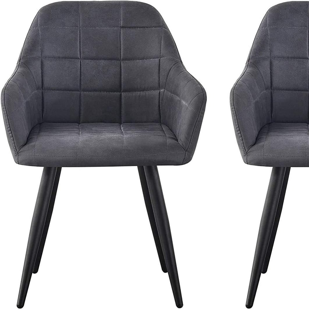 Dining Chair with 2 Chair, Adrian High-Back Faux-Suede Chairs - product gallery image 7