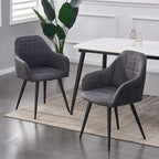 Dining Chair with 2 Chair, Adrian High-Back Faux-Suede Chairs - product gallery image 8